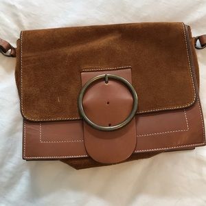 Brown leather cross body bag